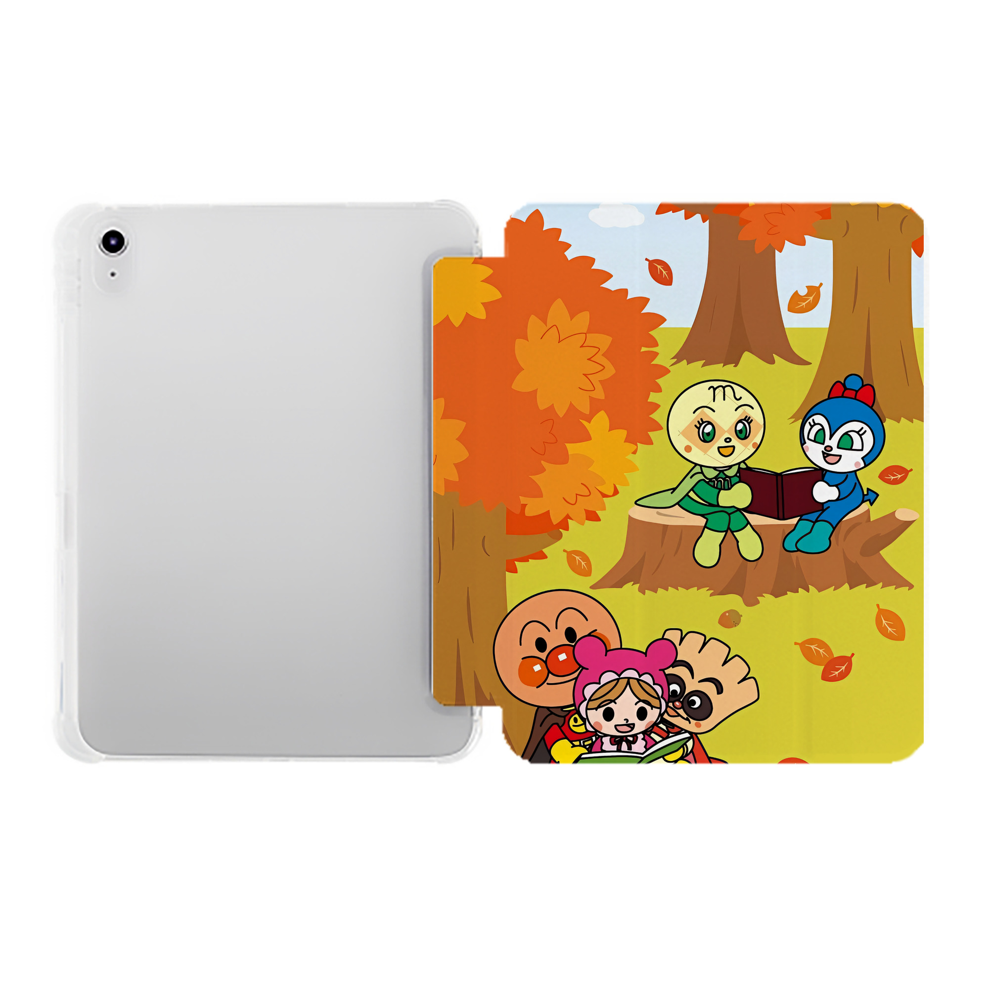 （画像用） アンパンマン Anpanman IPad ケース ペン収納付き 三つ折りスタンド PUレザー×シリコン 対応機種9.5/10.5/10.9インチ